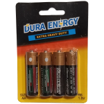 Pack de 4 Baterías de Carbón AA, Dura Energy