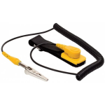 Pulsera Antiestática Ajustable con Cable de Conexión a Tierra, Color Negro/Amarillo