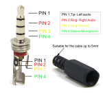 Plug de Audio 3.5mm de Metálico, 4 Polos - Image 2