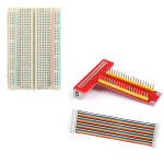 Tarjeta GPIO Tipo "T" para Raspberry Pi Modelo B + Cable de 40 Vías + Protoboard de Media Galleta