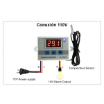 Controlador Digital de Temperatura para Incubadora 110-220VAC, XH-W3002 - Image 3