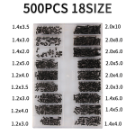 Set de 500 Tipos de Tornillos Pequeños de Acero, FS010802