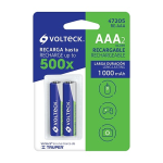 Pilas Recargables AAA, 1.2V, 1000 mAh, 2 piezas, Volteck