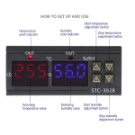 Controlador Digital de Temperatura y Humedad para Incubadora 110-220VAC, STC-3028 - Image 2