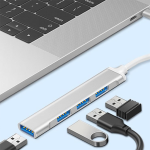 Hub USB 3.0, 4 Puertos Tipo Barra, Plateado - Image 3