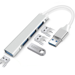 Hub USB 3.0, 4 Puertos Tipo Barra, Plateado - Image 2