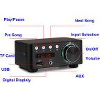 Amplificador de Potencia de Audio Digital, 2X50W, Clase D, Bluetooth 5.0, Color Negro, MA12070 - Image 5