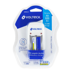 Cargador de Pilas AA, AAA y 9V, Incluye 2 Pilas AAA, Volteck