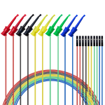 Juego de 10 Cables Puente Hembra a Punta de Prueba Tipo Gancho con Muelle, P1535