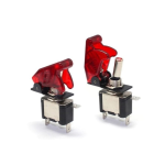 Interruptor de Palanca con Led 12VDC 20A con Protector, Color Rojo