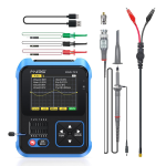 Osciloscopio Digital Portátil, con Probador de Transistores y Generador de Señal 3 en 1, Ancho de Banda de 500 KHz, pantalla LCD de 2.4” + Sonda de 100MHz P6100, FNIRSI DSO-TC3