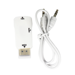 Adaptador HDMI Macho a VGA Hembra con Audio, Color Blanco