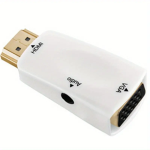 Adaptador HDMI Macho a VGA Hembra con Audio, Color Blanco - Image 2