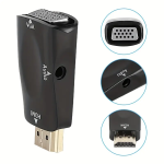 Adaptador HDMI Macho a VGA Hembra con Audio, Color Blanco - Image 3