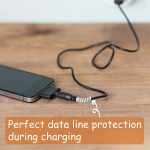Paquete de 16 Protectores de Silicona para Cables de Teléfono Móvil, Color Negro - Image 3