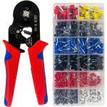Ponchadora para Terminales AWG 23-7 Tipo Pin + Kit de 1200 Terminales para Cable Aislado AWG 22-7