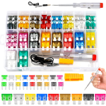 Set surtido de 306 Fusibles para Automóvil + 2 Extractores de Fusibles + 2 Probadores de Circuito