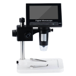 Microscopio Digital con Pantalla LCD HD 720P de 4.3”, 1-1000X con Soporte Ajustable y Grabación de Video, Color Negro, DM4