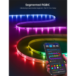 Tira de Luces Led RGB 5050 de 1 Rollo de 5 mts, no Impermeable, con Sincronización de Música, Controlable con Aplicación Bluetooth - Image 2