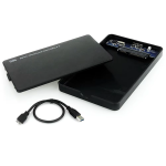 Enclosure HDD Sata y SSD de Plástico para Disco Duro 2.5″ USB 3.0, Soporta 4 TB, Color Negro