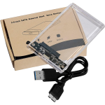 Enclosure HDD Sata y SSD de Plástico para Disco Duro 2.5″ USB 3.0, Soporta 4 TB, Transparente