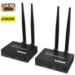 Par de Extensores Inalámbricos Compatibles con HDMI 1080P, Hasta 200 Metros, Color Negro