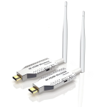 Par de Extensores Inalámbricos Compatibles con HDMI 1080P, Hasta 50 Metros, Color Plateado
