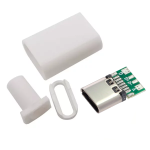 Conector Tipo C Hembra con PCB, USB 3.1 con Cubierta de Plástico Blanco