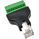 Adaptador Ethernet RJ45 Macho CAT5E y CAT6 a Terminales de Tornillo