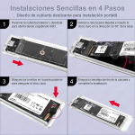 Enclosure para SSD M.2, USB 3.0, Soporta Hasta 2 TB, Tipo C, Color Negro - Image 2