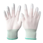 Par de Guantes Antiestáticos de Poliéster Talla S, Color Blanco/Verde