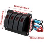 Panel con 4 Interruptores de 12VDC-24VDC ON-OFF para Carro - Image 3