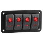 Panel con 4 Interruptores de 12VDC-24VDC ON-OFF para Carro
