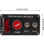 Panel con 3 Interruptores Tipo Palanca de 12VDC-24VDC ON-OFF + Botón de Arranque para Carro - Image 3