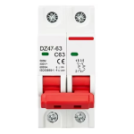 Disyuntor MCB de 400VAC 50Hz 63A de 2 Polos, DZ47-63 C63