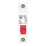Disyuntor MCB de 230/400VAC 50Hz 32A de 1 Polo, DZ47-63 C32