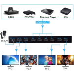 Matriz HDMI 4x4 4K 60Hz, 2.0 de 4 Entradas y 4 Salidas con Control Remoto - Image 5
