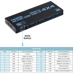 Matriz HDMI 4x4 4K 60Hz, 2.0 de 4 Entradas y 4 Salidas con Control Remoto - Image 4