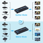 Matriz HDMI 4x4 4K 60Hz, 2.0 de 4 Entradas y 4 Salidas con Control Remoto - Image 3