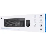 Combo de Teclado Multimedia en Español + Mouse Óptico Inalámbrico, XTech XTK-311S - Image 4