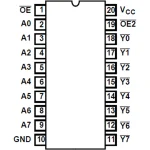 Circuito Integrado de Ocho Buffers no Invertidos de 3 Estados, CMOS 74HC541 - Image 2