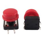 Switch Pulsador 12x12x7.3mm de 4 Pines, Color Rojo