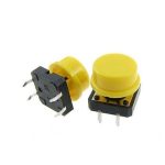 Switch Pulsador 12x12x7.3mm de 4 Pines, Color Amarillo