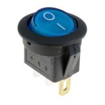 Mini Switch Rocker On-Off Redondo Azul/Negro, 125VAC 6A – 250VAC 3A
