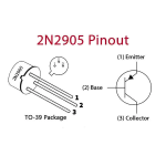 Transistor 2N2905 PNP 60V 0.6A TO-39 - Image 2