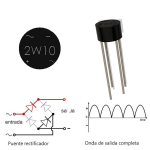 Puente de Diodo 2W10 2A 1000V - Image 2