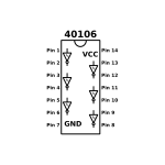 Circuito Integrado CD40106 CMOS Seis Inversores Hex Schmitt Trigger - Image 2