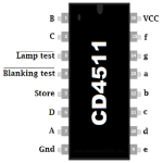 Decodificador para Display Cátodo Común de 7 Segmentos, CD4511BE CMOS - Image 2