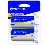 Bateria Zinc-Carbon Tamaño D, Blister x2 Volteck
