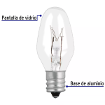 Foco Incandescente 125VAC 7.5W, Color Amarillo - Image 2